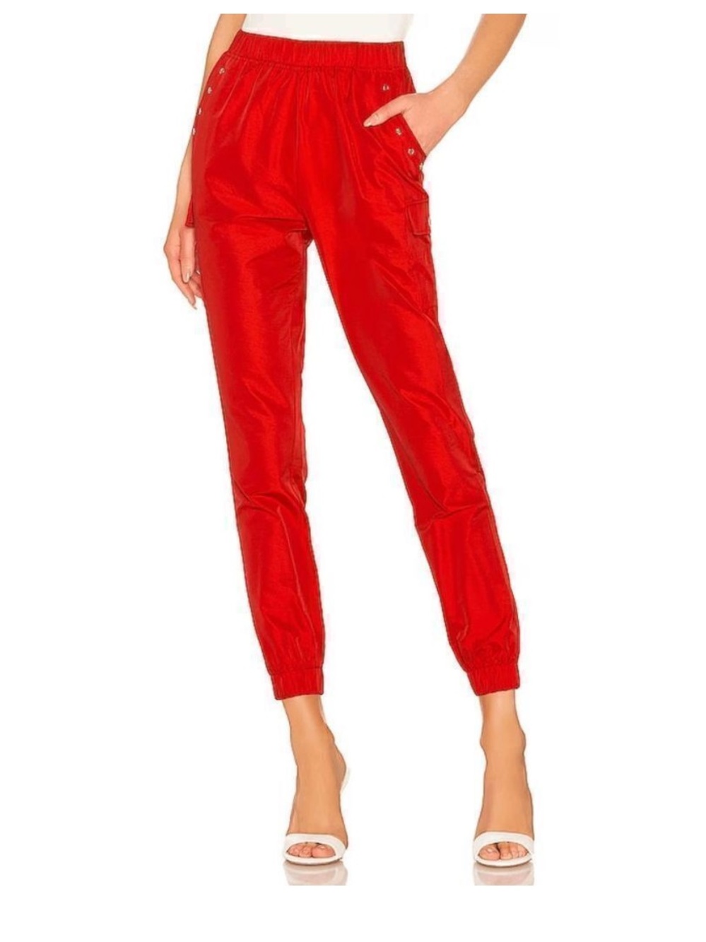 Superdown Missy Red Cargo Jogger Pants NWT Revolve
